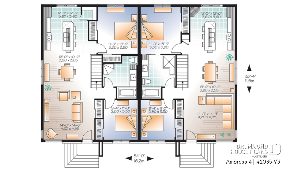 1st level - Semi-detached 4 bedroom, contemporary single storey  - Ambrose 4
