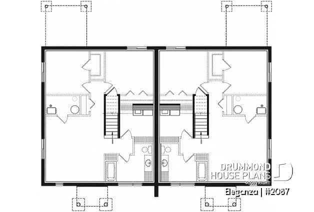 Basement - Economical modern semi-detached house plan, 1 to 3 bedrooms, amazing open layont floor plan - Eleganza