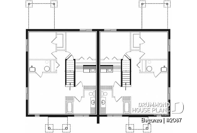 Basement - Economical modern semi-detached house plan, 1 to 3 bedrooms, amazing open layont floor plan - Eleganza