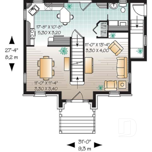 1st level - Traditional home design with basement apartment (income property), 3 bedrooms on main unit - Colbert 2