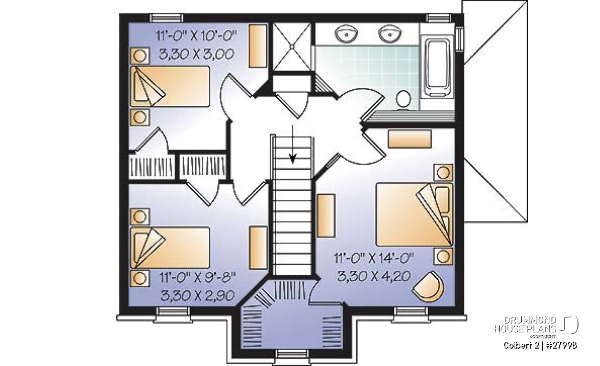 2nd level - Traditional home design with basement apartment (income property), 3 bedrooms on main unit - Colbert 2
