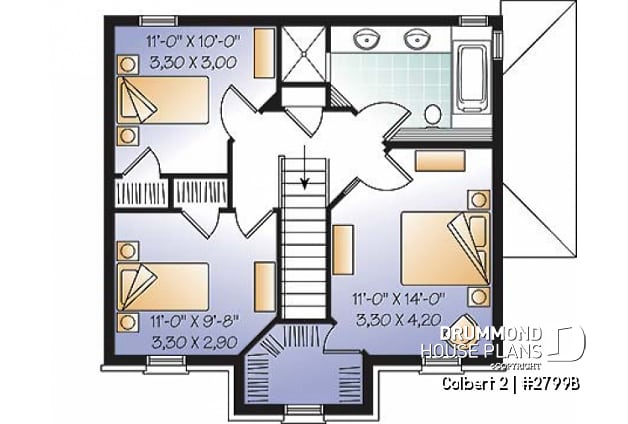 2nd level - Traditional home design with basement apartment (income property), 3 bedrooms on main unit - Colbert 2