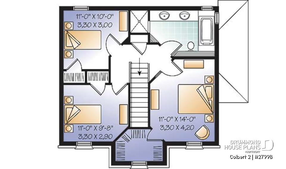 2nd level - Traditional home design with basement apartment (income property), 3 bedrooms on main unit - Colbert 2