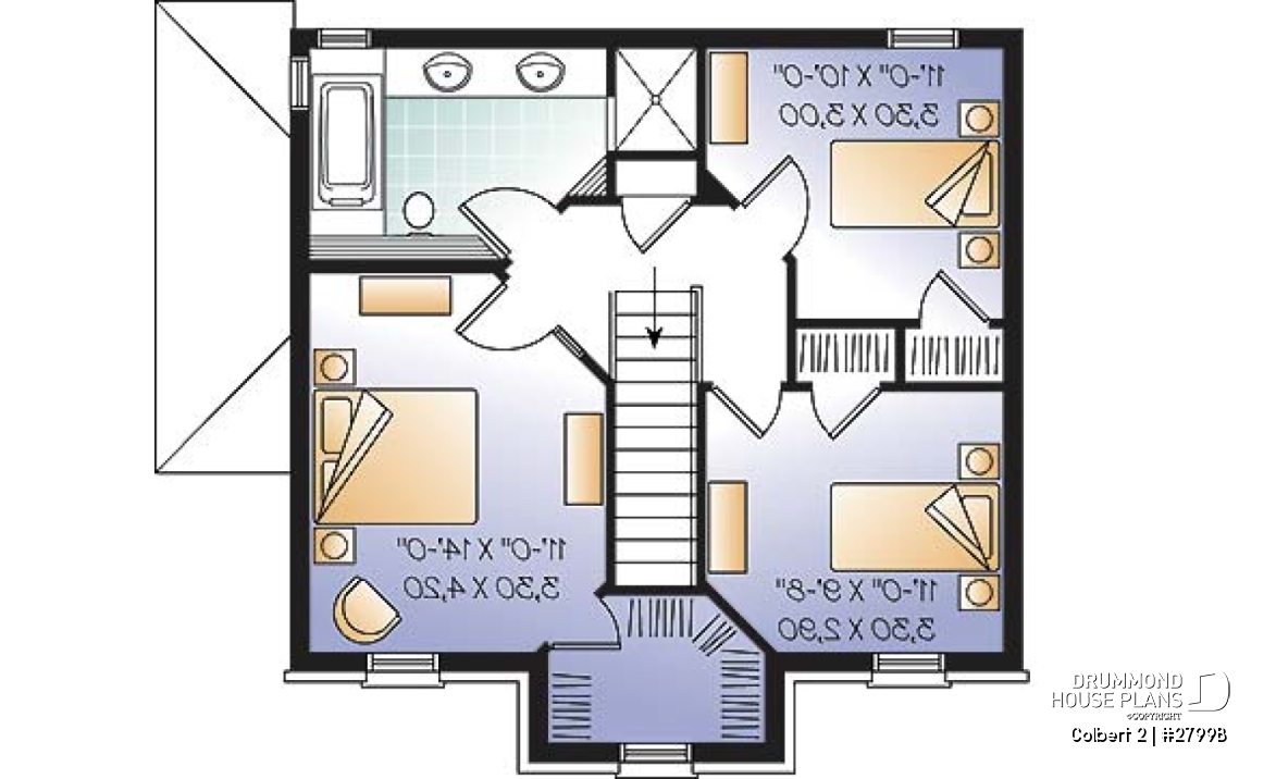 2nd level - Traditional home design with basement apartment (income property), 3 bedrooms on main unit - Colbert 2