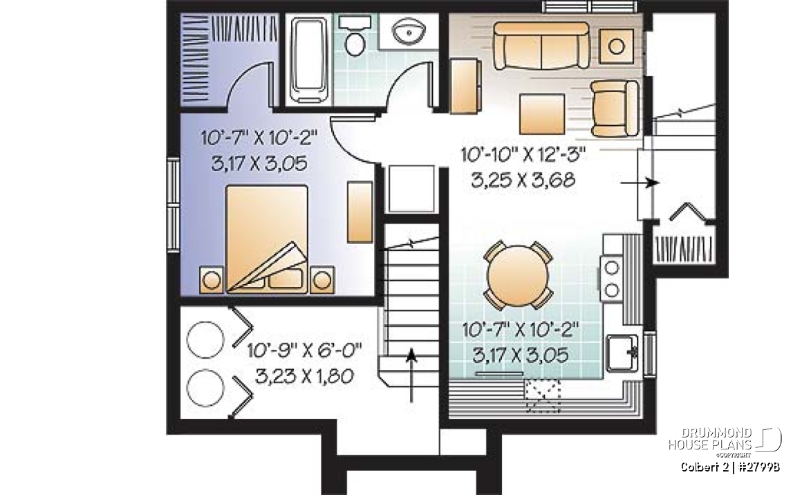 Basement - Traditional home design with basement apartment (income property), 3 bedrooms on main unit - Colbert 2