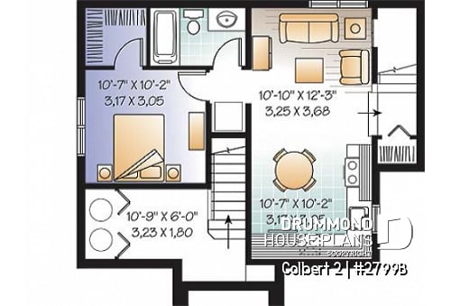 Basement - Traditional home design with basement apartment (income property), 3 bedrooms on main unit - Colbert 2