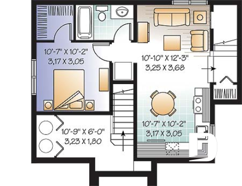 Basement - Traditional home design with basement apartment (income property), 3 bedrooms on main unit - Colbert 2