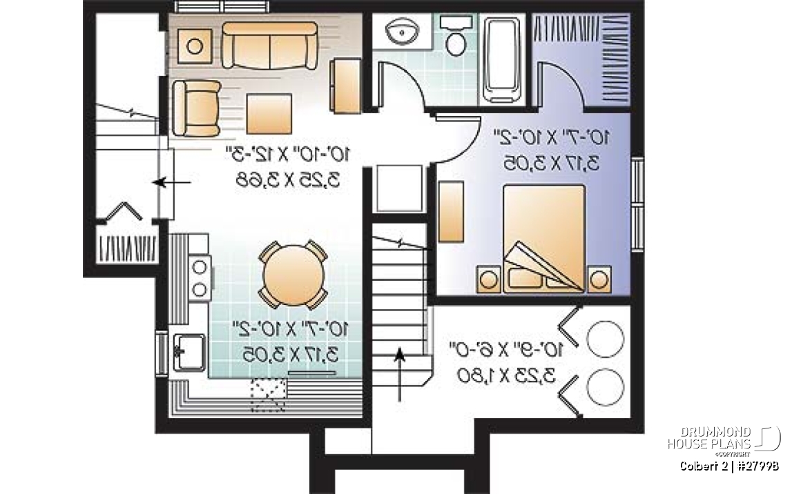 Basement - Traditional home design with basement apartment (income property), 3 bedrooms on main unit - Colbert 2