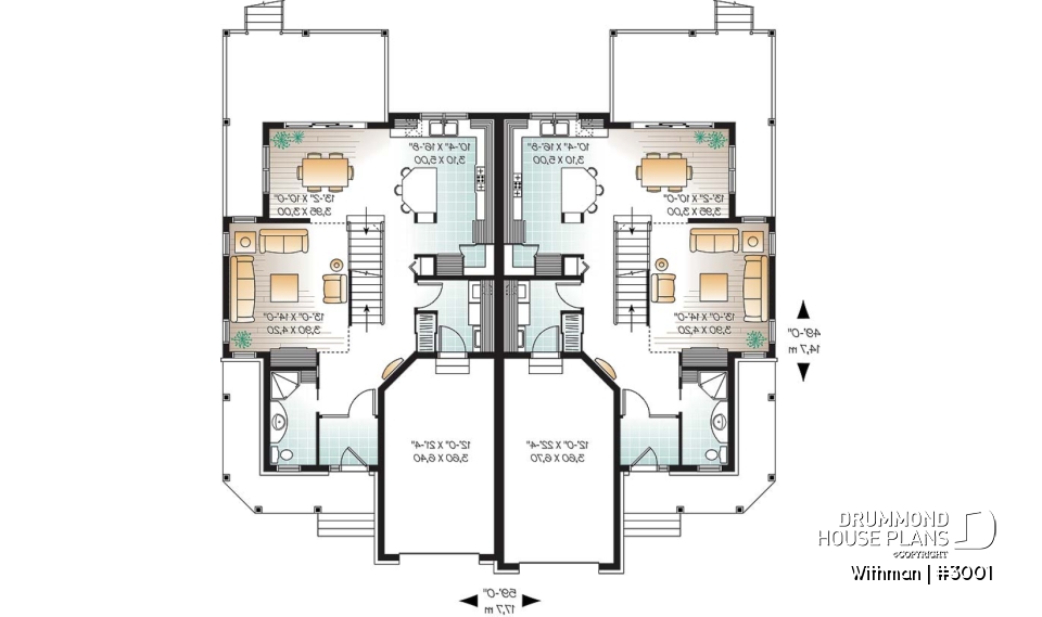 1st level - Duplex house design with lots of natural lights, open floor plan, pantry, laundry room, 3 large bedrooms - Withman