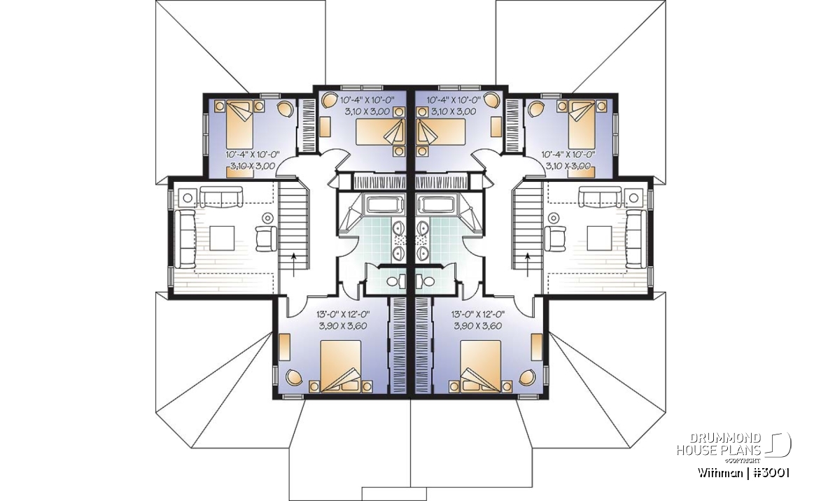 2nd level - Duplex house design with lots of natural lights, open floor plan, pantry, laundry room, 3 large bedrooms - Withman