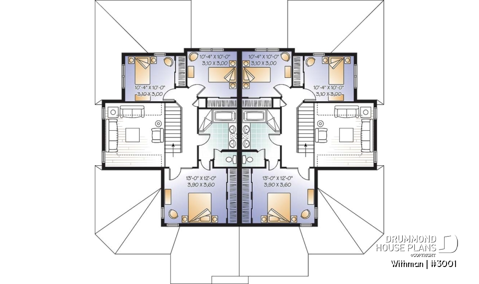2nd level - Duplex house design with lots of natural lights, open floor plan, pantry, laundry room, 3 large bedrooms - Withman