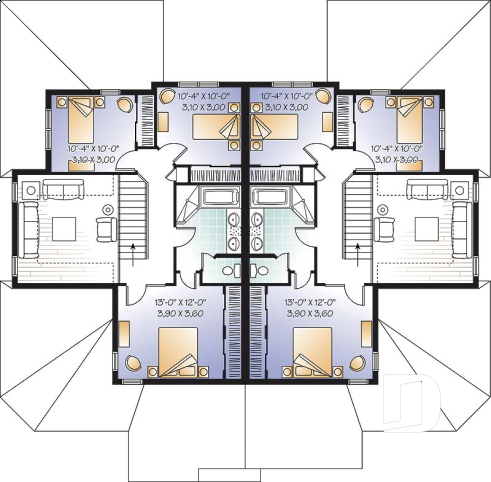 2nd level - Duplex house design with lots of natural lights, open floor plan, pantry, laundry room, 3 large bedrooms - Withman