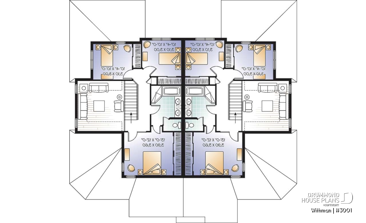 2nd level - Duplex house design with lots of natural lights, open floor plan, pantry, laundry room, 3 large bedrooms - Withman