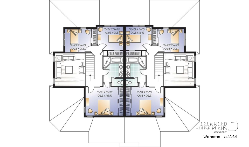 2nd level - Duplex house design with lots of natural lights, open floor plan, pantry, laundry room, 3 large bedrooms - Withman