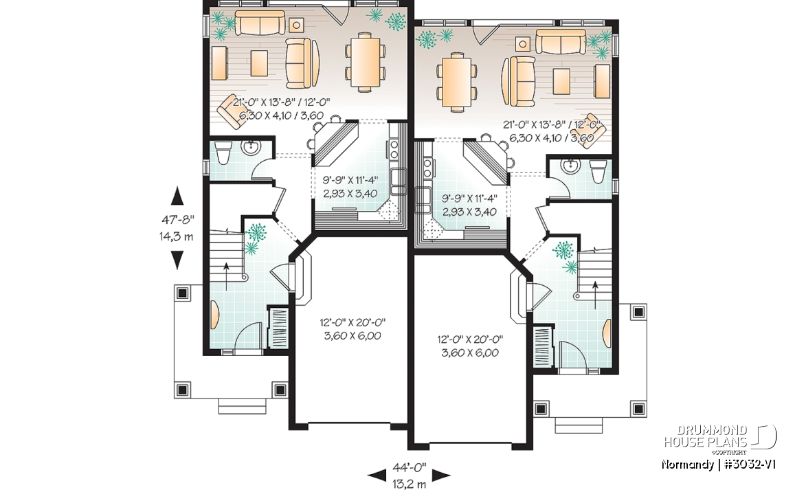 1st level - Craftsman Duplex design, open floor plan, master with walk-in &amp; access to bath, laundry on second floor - Normandy