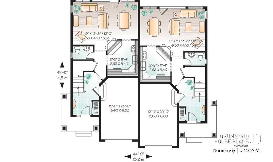 1st level - Craftsman Duplex design, open floor plan, master with walk-in &amp; access to bath, laundry on second floor - Normandy