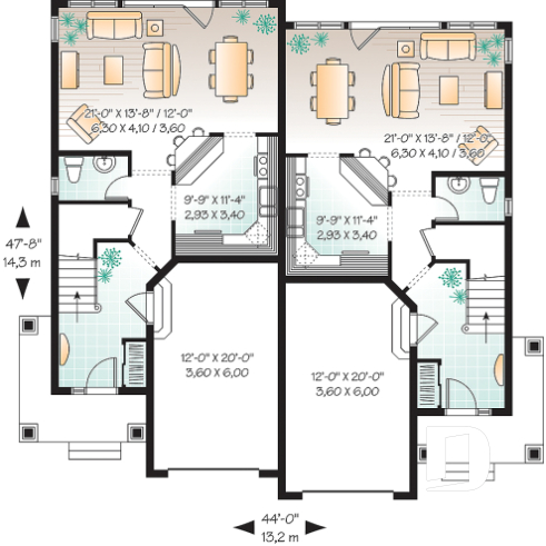 1st level - Craftsman Duplex design, open floor plan, master with walk-in & access to bath, laundry on second floor - Normandy