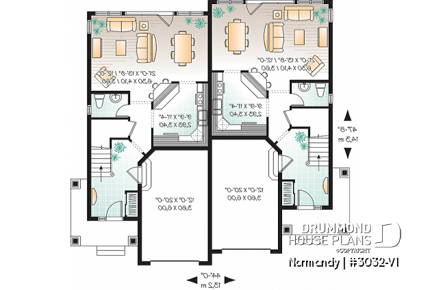 1st level - Craftsman Duplex design, open floor plan, master with walk-in & access to bath, laundry on second floor - Normandy