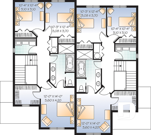 2nd level - Craftsman Duplex design, open floor plan, master with walk-in & access to bath, laundry on second floor - Normandy