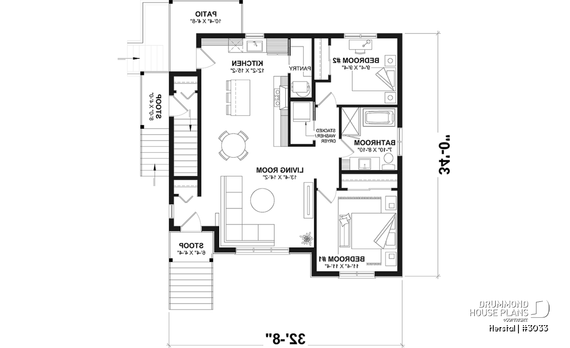 1st level - Triplex plan (3 Unit Multi-Plex) 2 bedrooms, 1 full bathroom and rear private terrace in each accommodation - Herstal