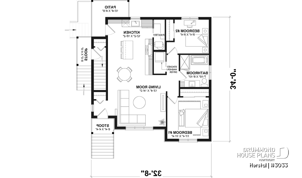 1st level - Triplex plan (3 Unit Multi-Plex) 2 bedrooms, 1 full bathroom and rear private terrace in each accommodation - Herstal