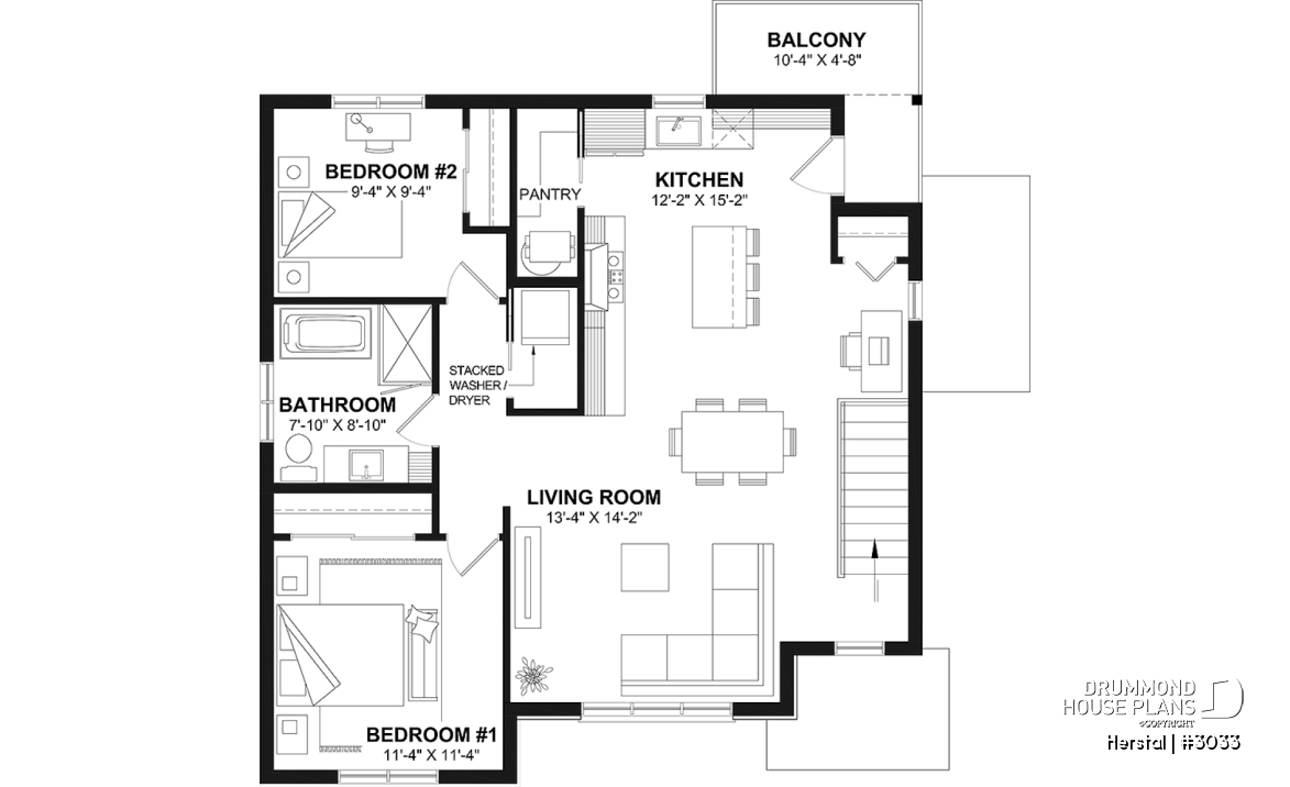 2nd level - Triplex plan (3 Unit Multi-Plex) 2 bedrooms, 1 full bathroom and rear private terrace in each accommodation - Herstal