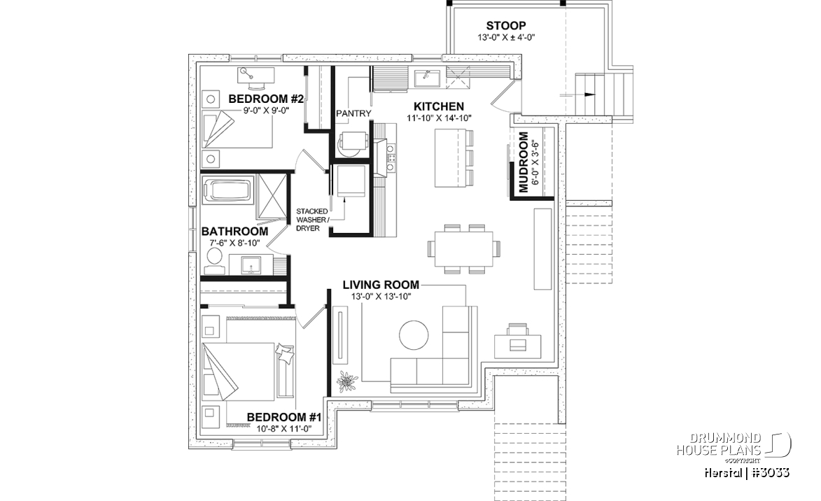 Basement - Triplex plan (3 Unit Multi-Plex) 2 bedrooms, 1 full bathroom and rear private terrace in each accommodation - Herstal