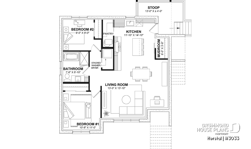 Basement - Triplex plan (3 Unit Multi-Plex) 2 bedrooms, 1 full bathroom and rear private terrace in each accommodation - Herstal