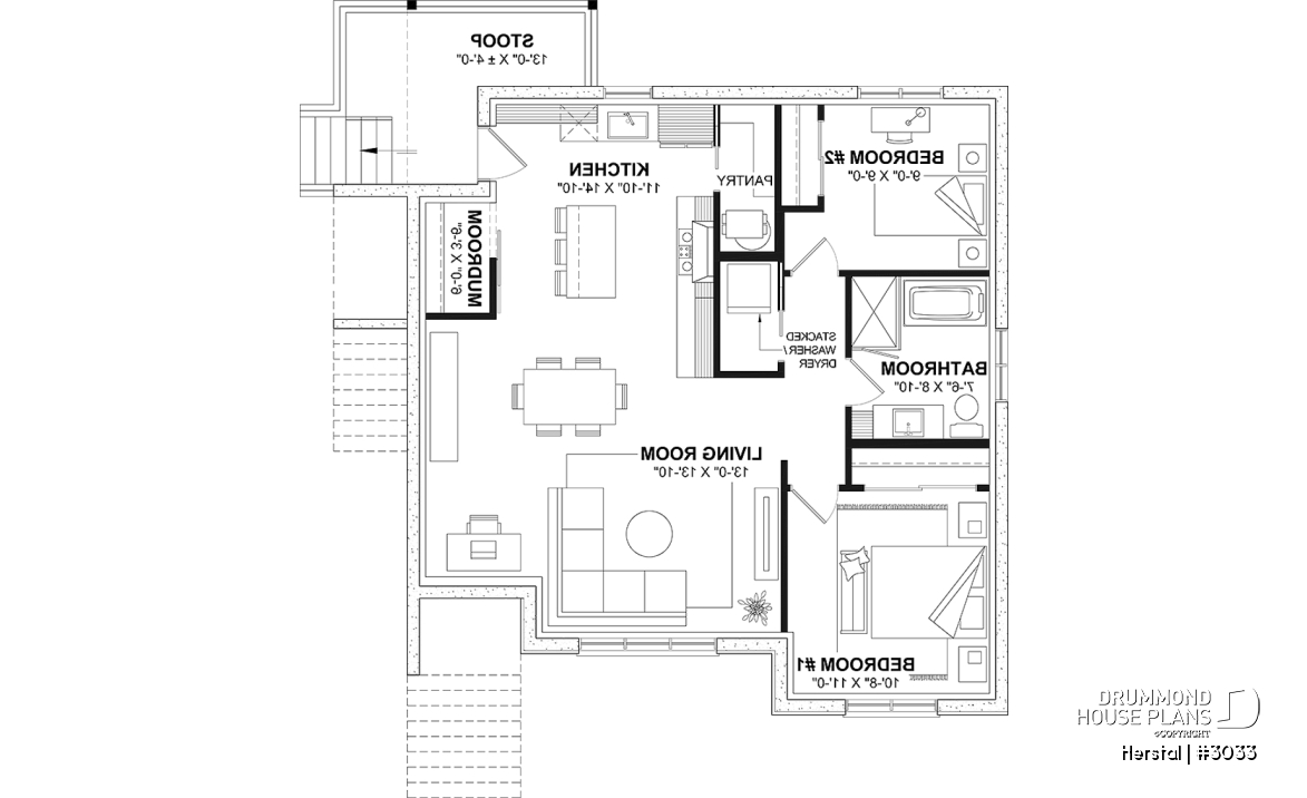 Basement - Triplex plan (3 Unit Multi-Plex) 2 bedrooms, 1 full bathroom and rear private terrace in each accommodation - Herstal