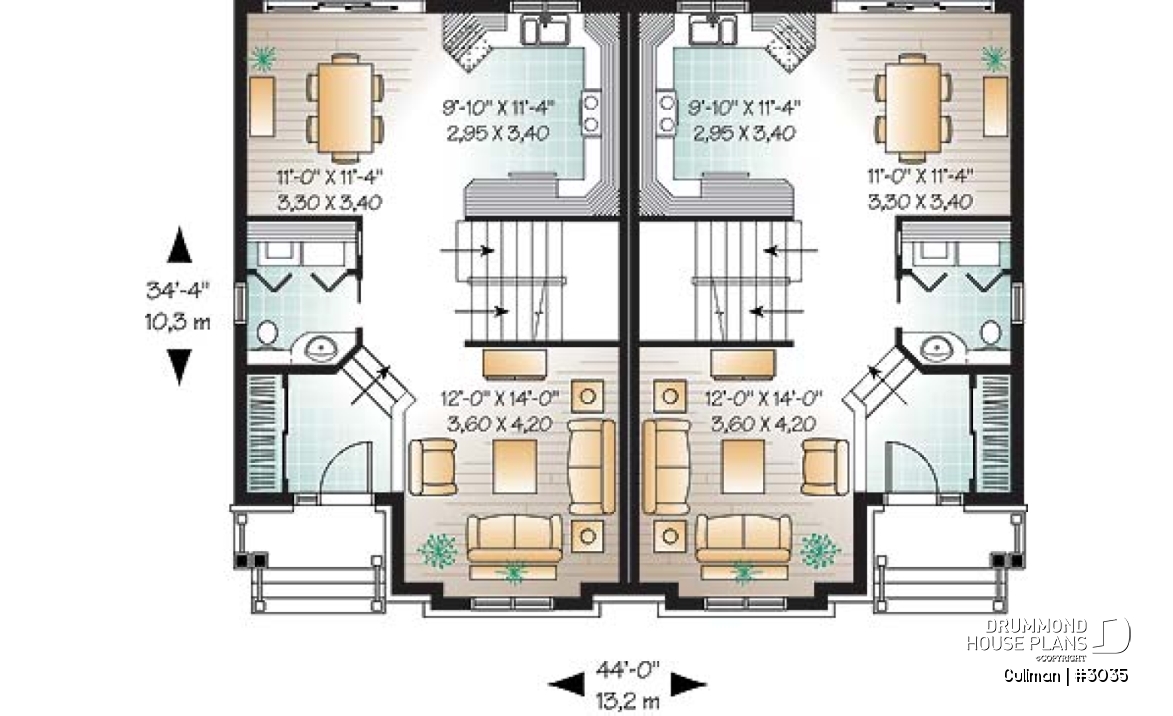 1st level - Duplex plan, 3 beds, 2 baths, laundry on main room, master bedroom with walk-in closet - Cullman
