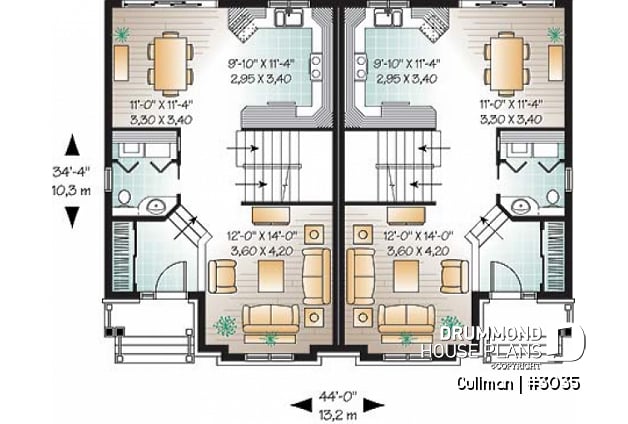 1st level - Duplex plan, 3 beds, 2 baths, laundry on main room, master bedroom with walk-in closet - Cullman