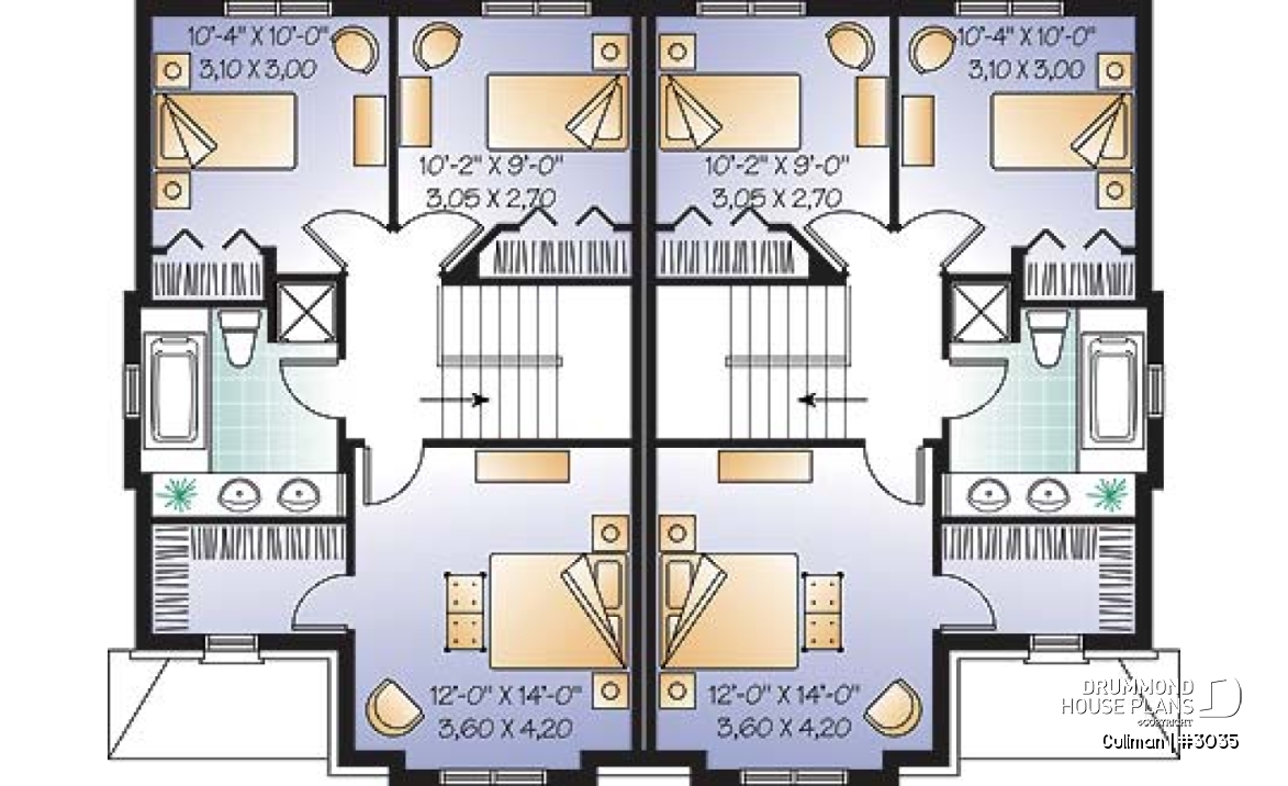 2nd level - Duplex plan, 3 beds, 2 baths, laundry on main room, master bedroom with walk-in closet - Cullman