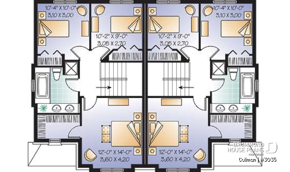 2nd level - Duplex plan, 3 beds, 2 baths, laundry on main room, master bedroom with walk-in closet - Cullman