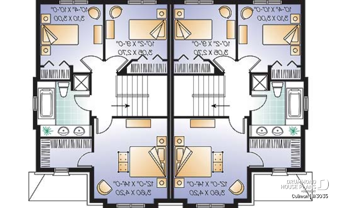 2nd level - Duplex plan, 3 beds, 2 baths, laundry on main room, master bedroom with walk-in closet - Cullman
