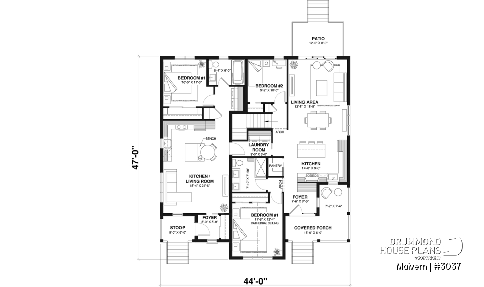 1st level - Intergenerational house plan with up to 5 bedrooms on main accommodation side! - Malvern