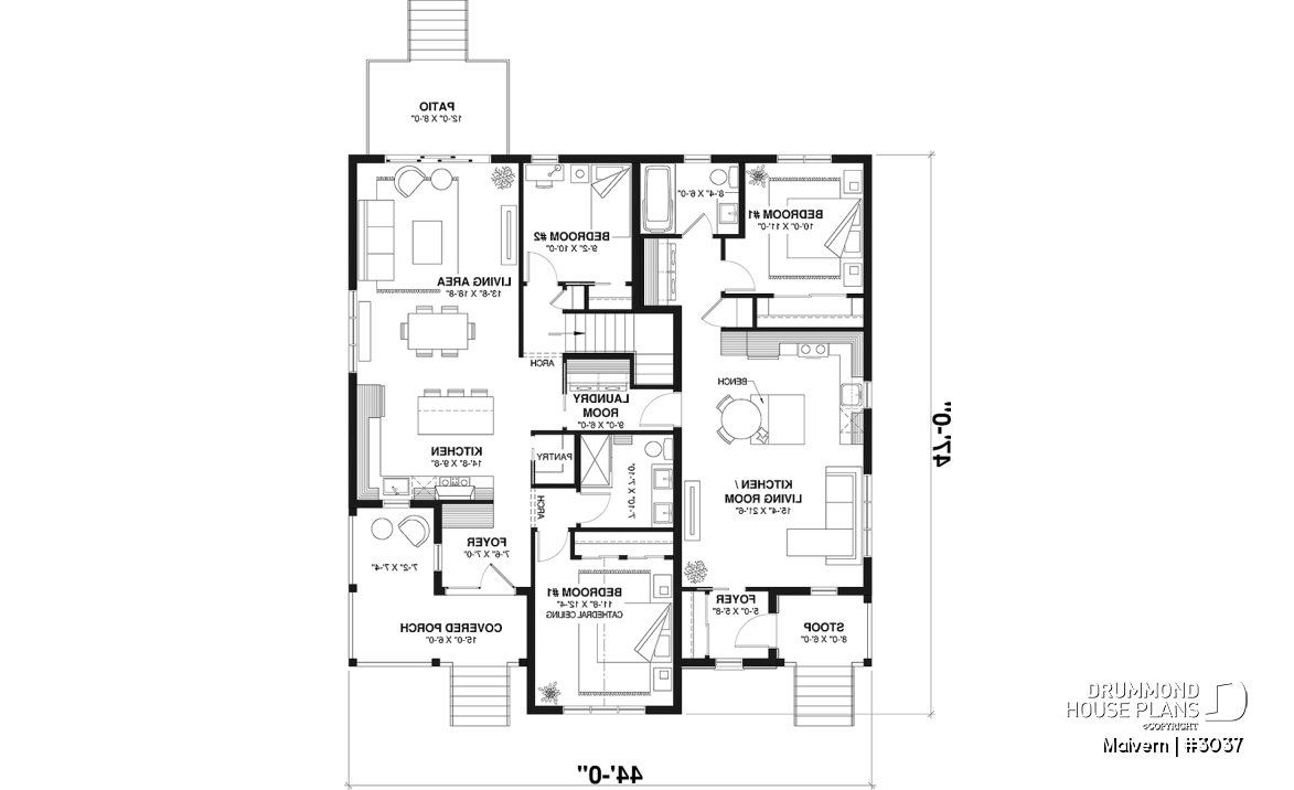 1st level - Intergenerational house plan with up to 5 bedrooms on main accommodation side! - Malvern