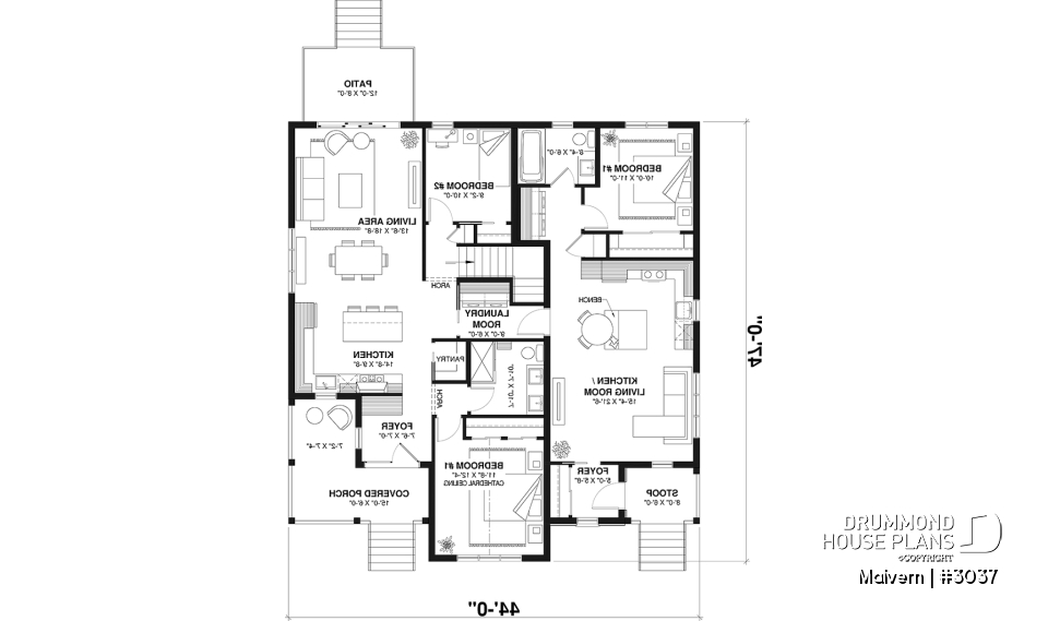 1st level - Intergenerational house plan with up to 5 bedrooms on main accommodation side! - Malvern