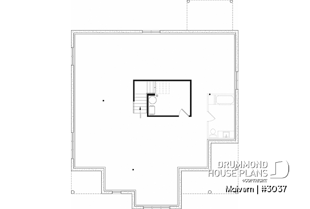 Basement - Intergenerational house plan or duplex home plan, one and two bedrooms, separate entrance - Malvern