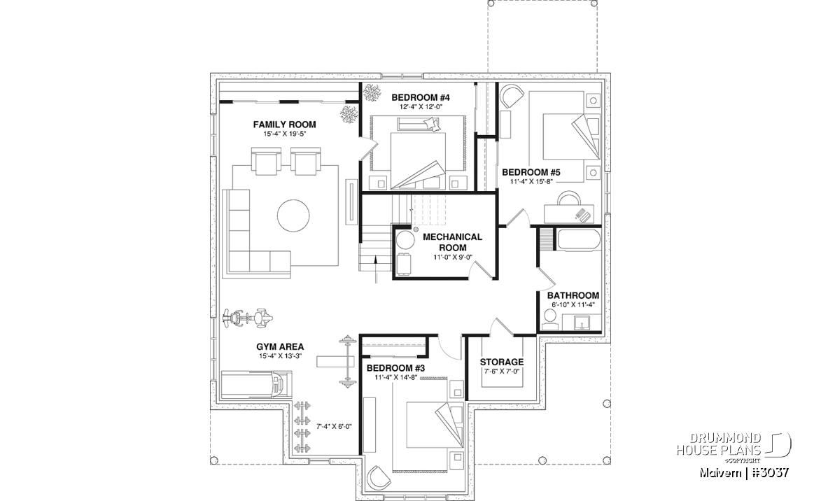 Finished basement - Intergenerational house plan with up to 5 bedrooms on main accommodation side! - Malvern