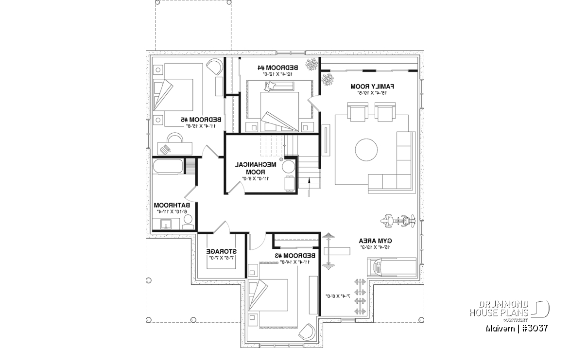 Finished basement - Intergenerational house plan with up to 5 bedrooms on main accommodation side! - Malvern