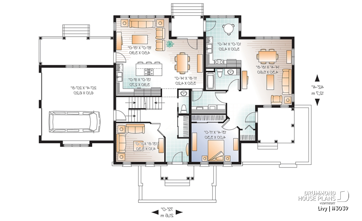 1st level - 2 storey home offering in law suite on half of the main floor, 3 bedrooms and open space - Livy