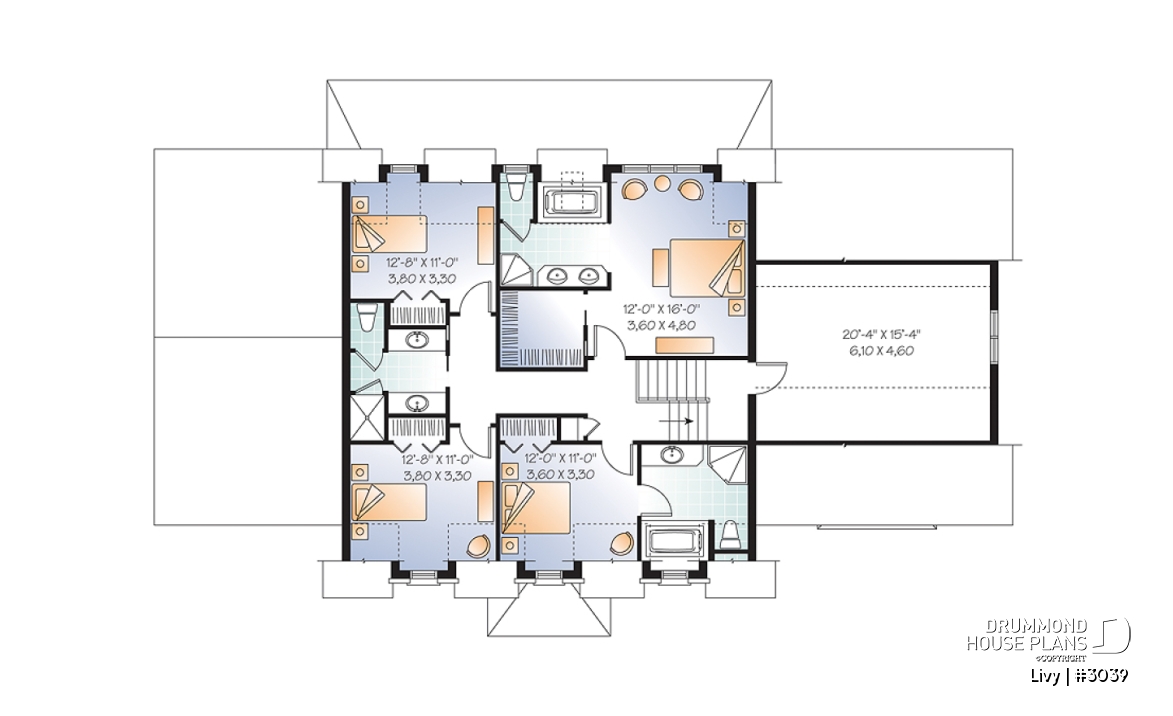 2nd level - 2 storey home offering in law suite on half of the main floor, 3 bedrooms and open space - Livy