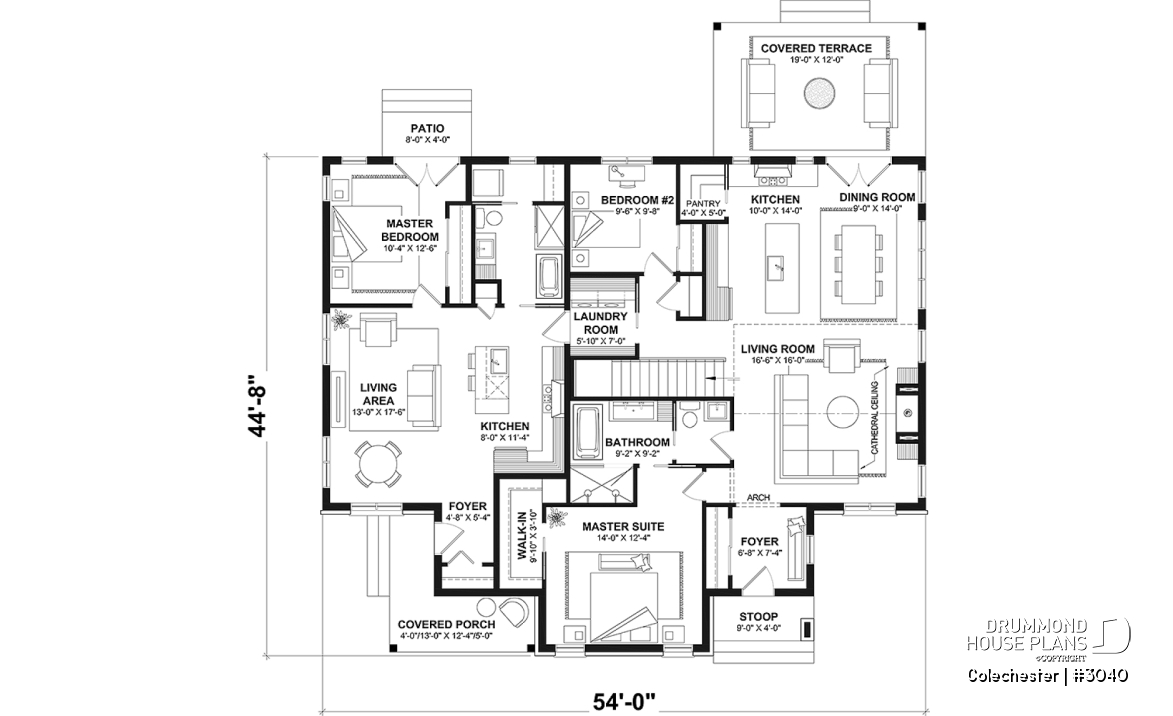 1st level - Intergenerational house plan, 1 &amp; 2 beds, separate entrances, many fondation optiions - Colechester