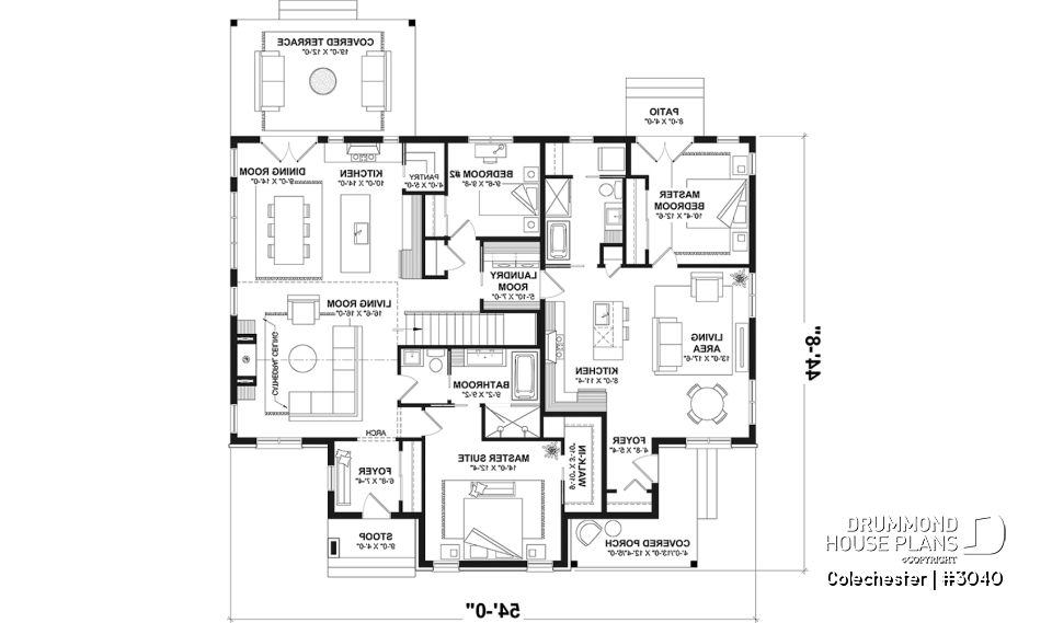 1st level - Intergenerational house plan, 1 &amp; 2 beds, separate entrances, many fondation optiions - Colechester