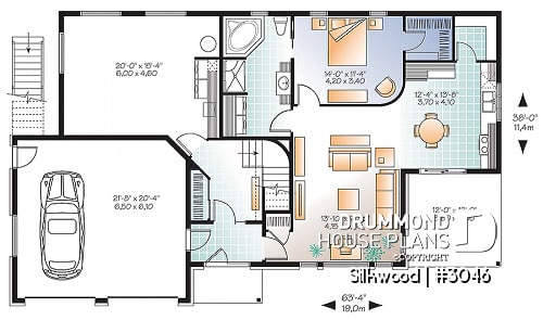1st level - Multi generational Modern Home plan, 2 units with separate entrances & open floor plans - Silkwood