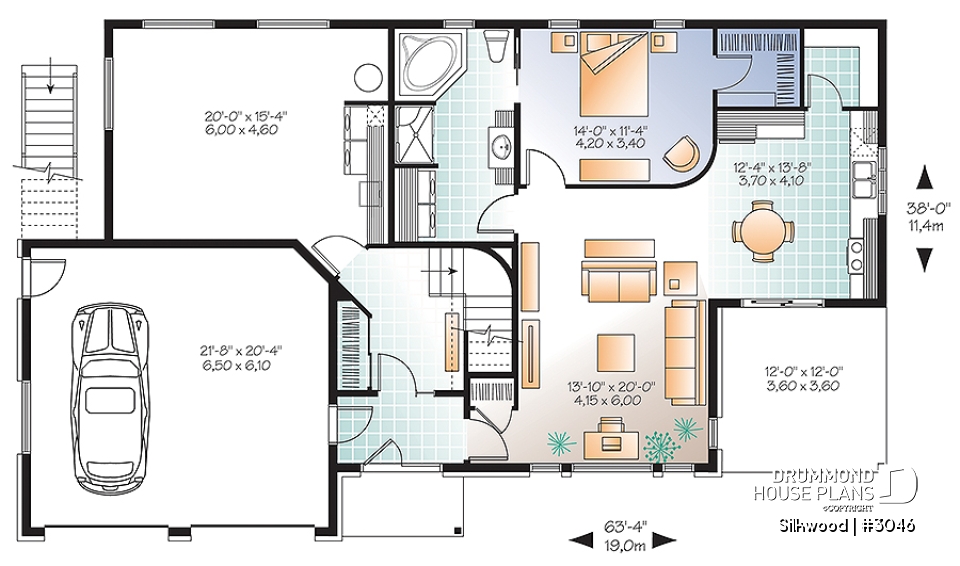 1st level - Multi generational Modern Home plan, 2 units with separate entrances &amp; open floor plans - Silkwood
