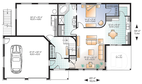 1st level - Multi generational Modern Home plan, 2 units with separate entrances & open floor plans - Silkwood