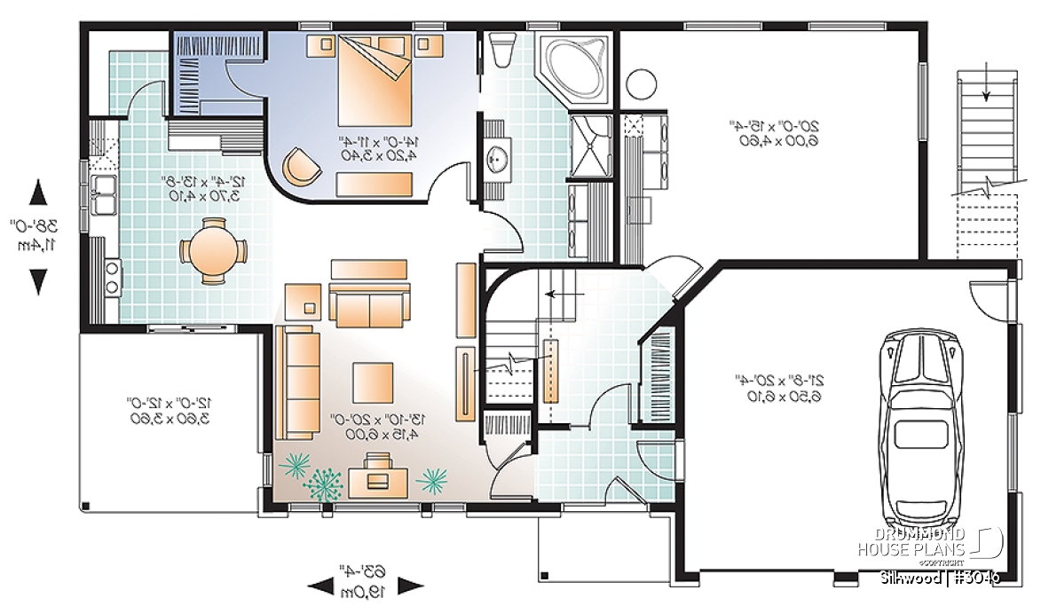 1st level - Multi generational Modern Home plan, 2 units with separate entrances &amp; open floor plans - Silkwood