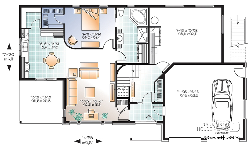 1st level - Multi generational Modern Home plan, 2 units with separate entrances &amp; open floor plans - Silkwood