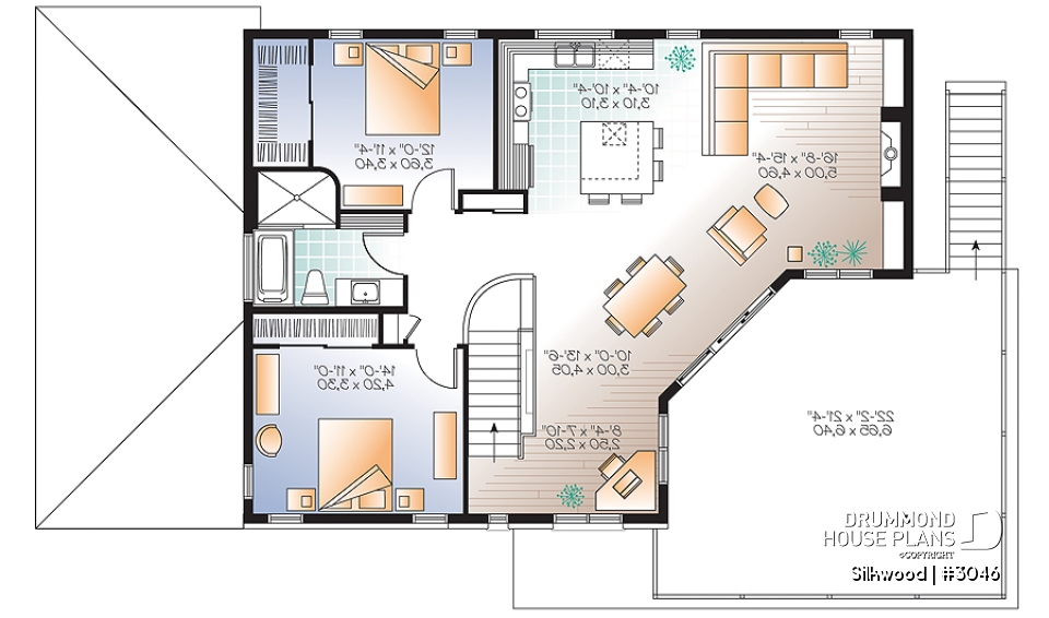 2nd level - Multi generational Modern Home plan, 2 units with separate entrances &amp; open floor plans - Silkwood